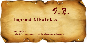 Imgrund Nikoletta névjegykártya