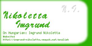 nikoletta imgrund business card